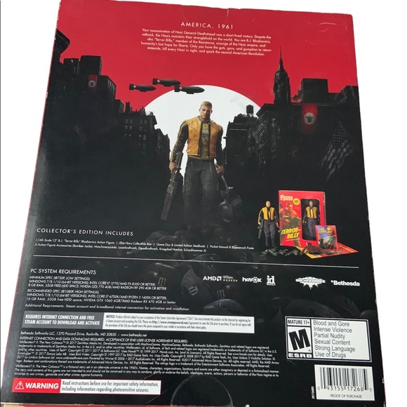Wolfenstein II: The Colossus - Collector's Edition (PC, 2017) W 12 Inch Figure - Picture 5 of 5